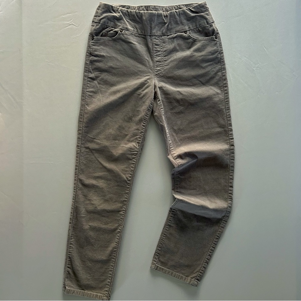 Coldwater Creek Light Gray Corduroy Straight Leg Pants Spring Trend Size 6